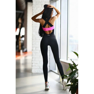 Yoga Stretchable Bodysuit Women Workout Sleeveless Jumpsuit Fitness Wear (ESG18551)