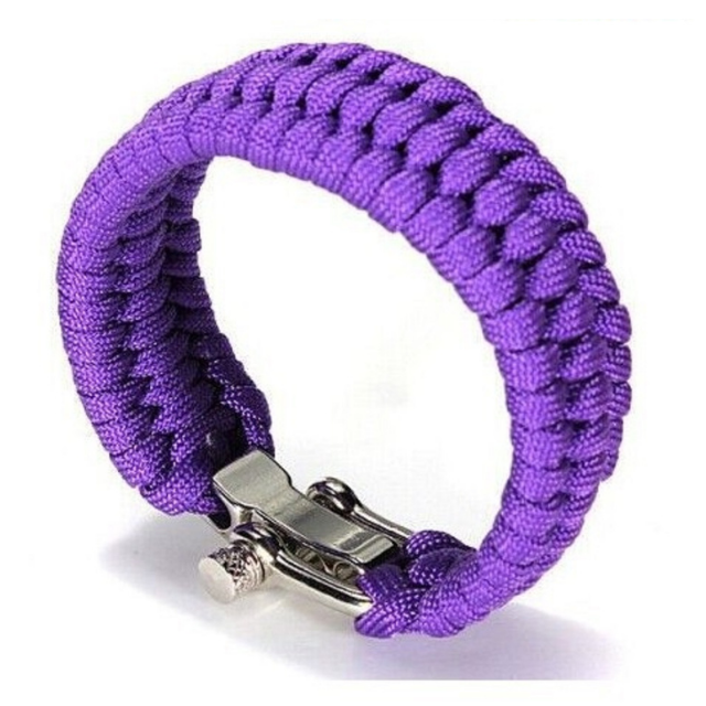 Paracord Survival Bracelet Emergency Tool with Adjustable Stainless Steel D Shackle (ESG18271)