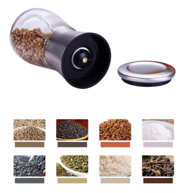 Ceramic Pepper Grinder with Stand Set Refillable Manual Seasoning Mill (ESG14477)