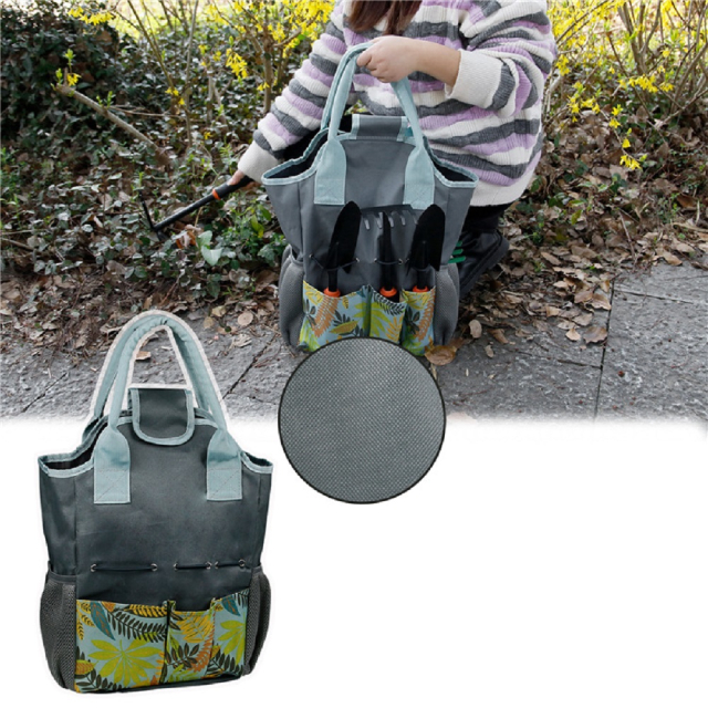 Gardening Tote Bag with Outside Pockets Hand Tools Storage Handbag (ESG18389)