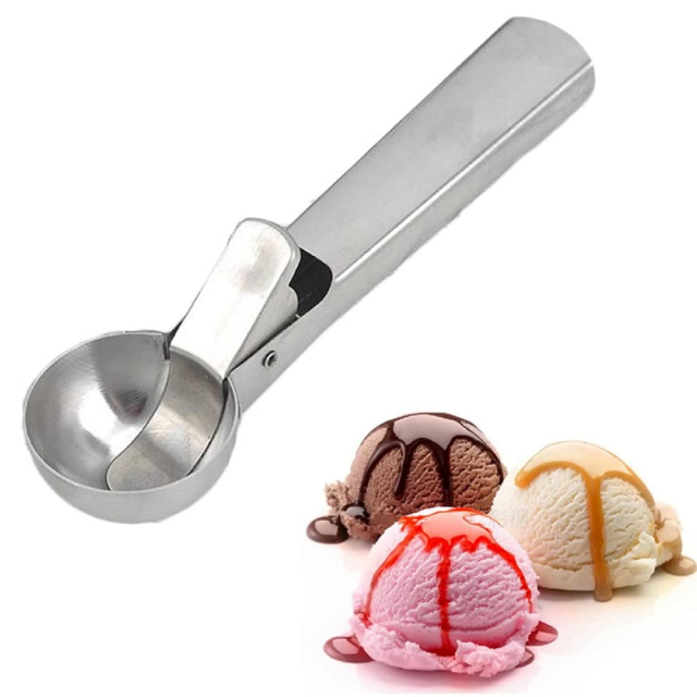 Stainless Steel Small Ice Cream Scoop, Fruits Scoop, Meat Baller with Trigger (ESG12077)