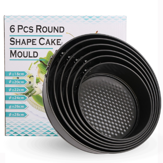 Set of 6 Round Springform Baking Pan Nonstick Cake Mold Set (ESG17538)