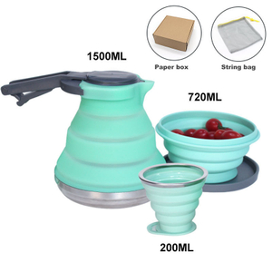 3PCS Silicone Retractable Kettle Cup Bowl Set (ESG20249)