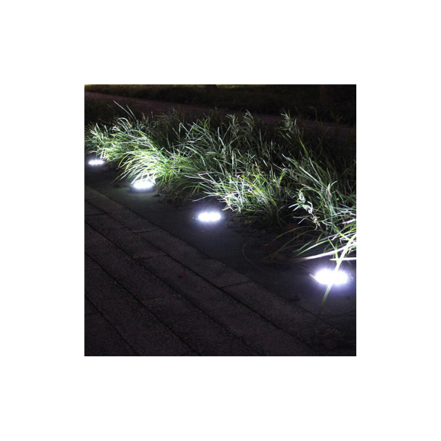 8 LED Solar Disk Lights Waterproof Patio Outdoor Light with Light Sensor Solar Ground Garden LED Lights (ESG11893)