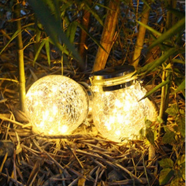 Creative LED Crackled Glass Lamp Solar Lanterns (ESG20503)