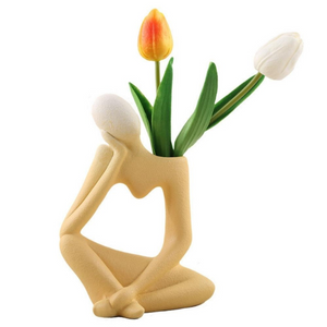Human-Shaped Figurines Ceramic Flower Vase (ESG21896)