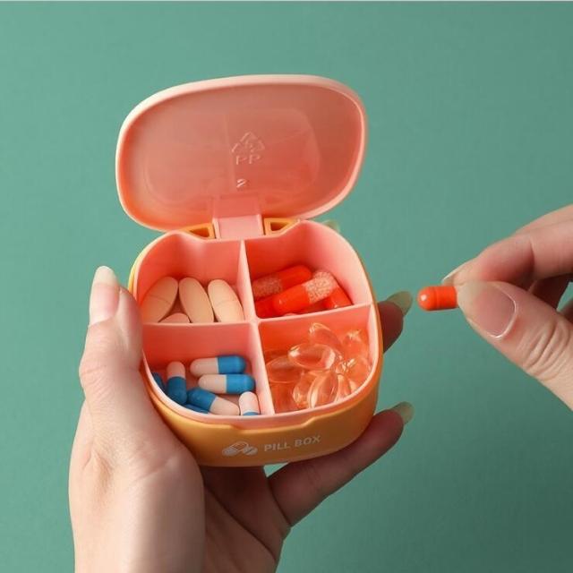 Medicine Tablet Pills Box Portable Silicone Pill Case Splitter Organizer (ESG15714)