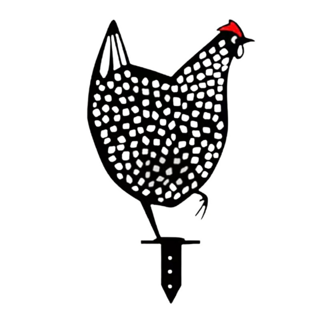 Chicken Yard Art Metal Silhouette Animal Ornament (ESG14585)