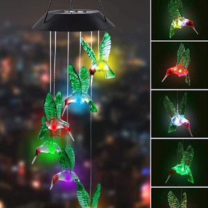 Solar Hummingbird Color Changing Wind Chimes (ESG18486)