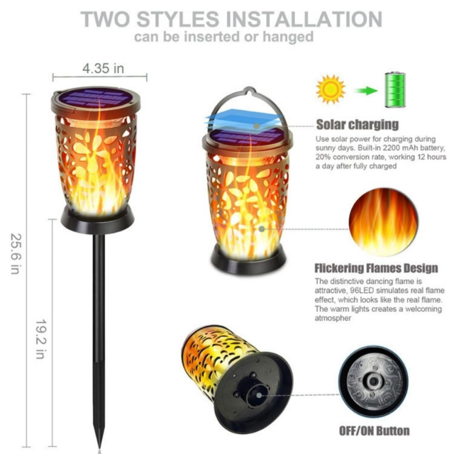 Outdoor Flame Lights Solar LED Lights (ESG20513)