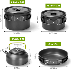 22 Pieces Camping Nonstick Lightweight Cookware Set (ESG17894)