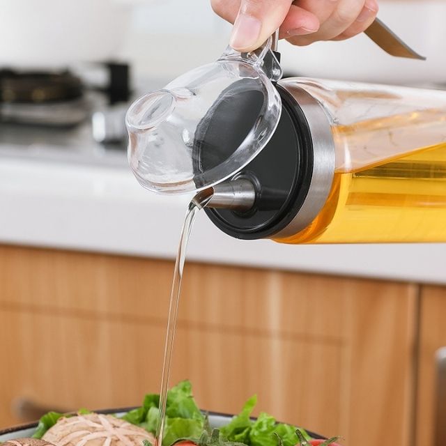  Oil Lead-Free Glass Olive Oil Dispenser Vinegar Dispenser Salad Dressing Cruet Glass Bottle (ESG15831)