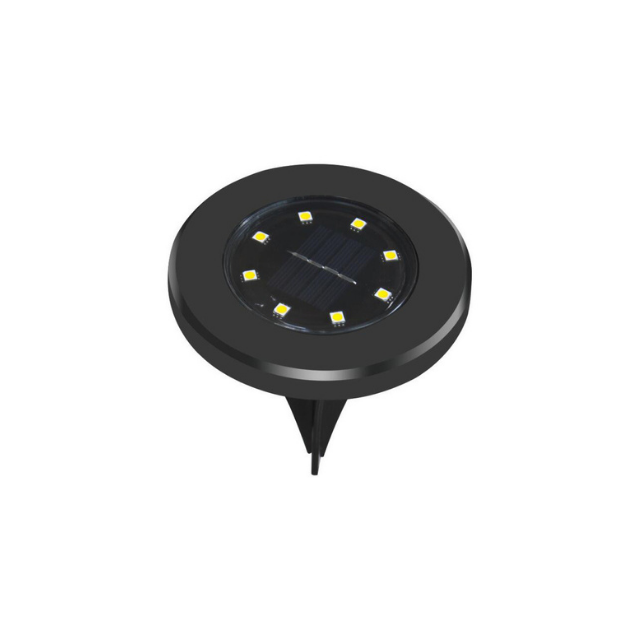 8 LED Solar Disk Ground Lights Waterproof with Light Sensor (ESG11893)