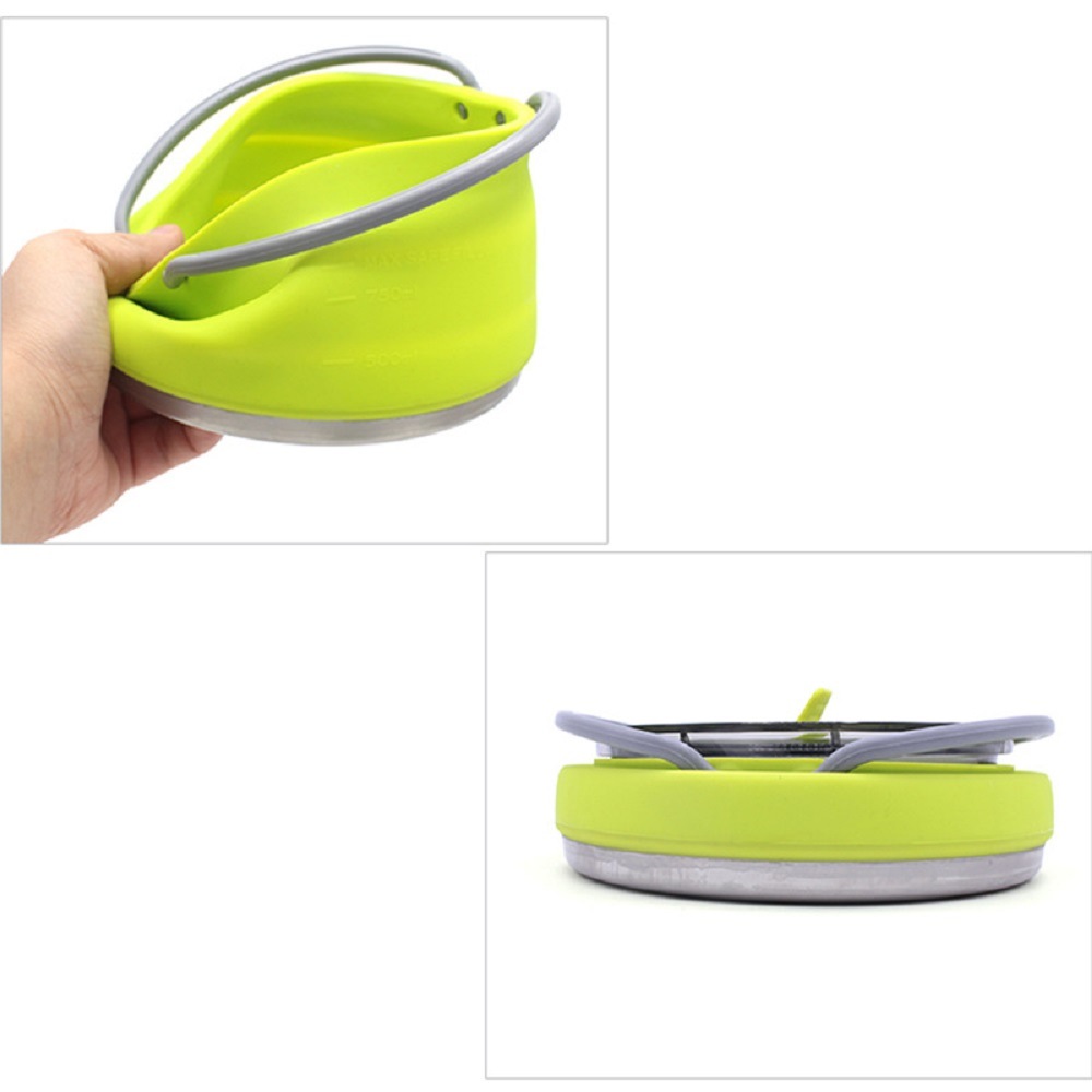 Folding Silicone Mini Boiling Pot W/ Handle Portable Kettle (ESG18380)