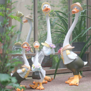 Cute Cartoon Duck Garden Statue, Garden Decorations (ESG20926)