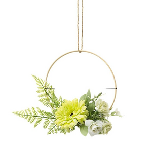 Bamboo Hanging Wreath Floral Hoop Garland (ESG21899)