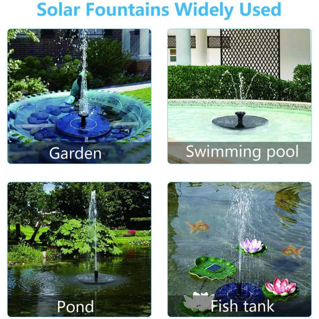 Solar Powered Panel Kit Pond Fish Tank Submersible Water Pump Garden Floating Water Fountain (ESG15799)