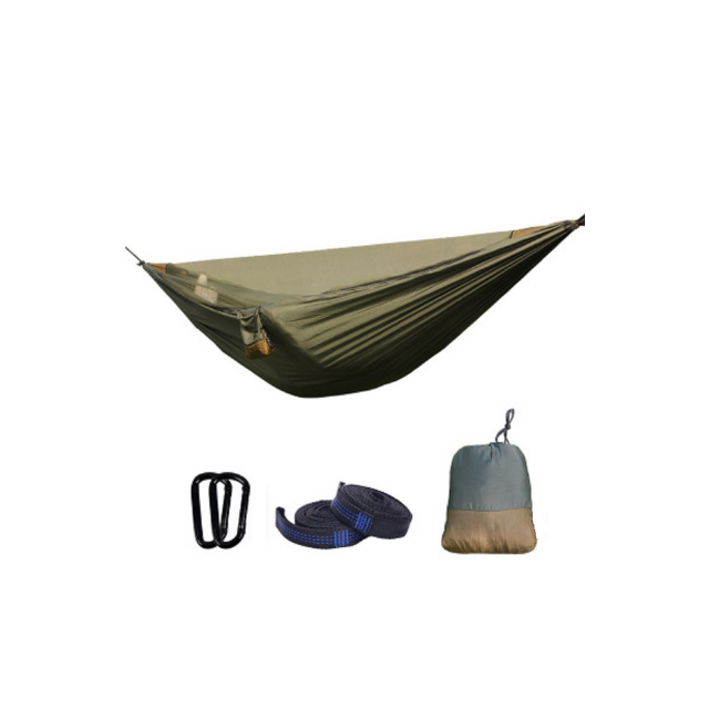 Camping Hammock for Travel Outdoor Backpackers with Mosquito Net Portable Hammock with Tree Strap and Buckle (ESG16927)