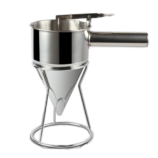 Stainless Steel Baking Funnel Dispenser Confectionery Funnel with Stand Bakery Use (ESG13870)