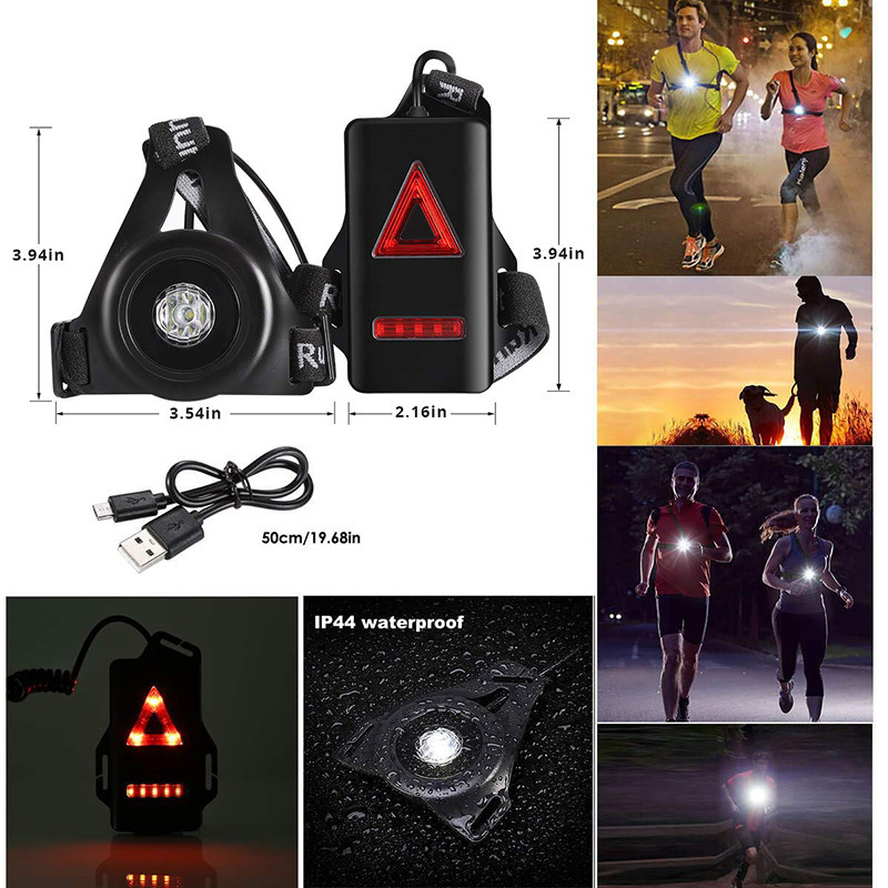 Wearable Night Running Lights Chest USB Rechargeable Body Lamp (ESG19106)